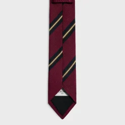 Outlet thin tie in blason silk jacquard Hats And Soft Accessories