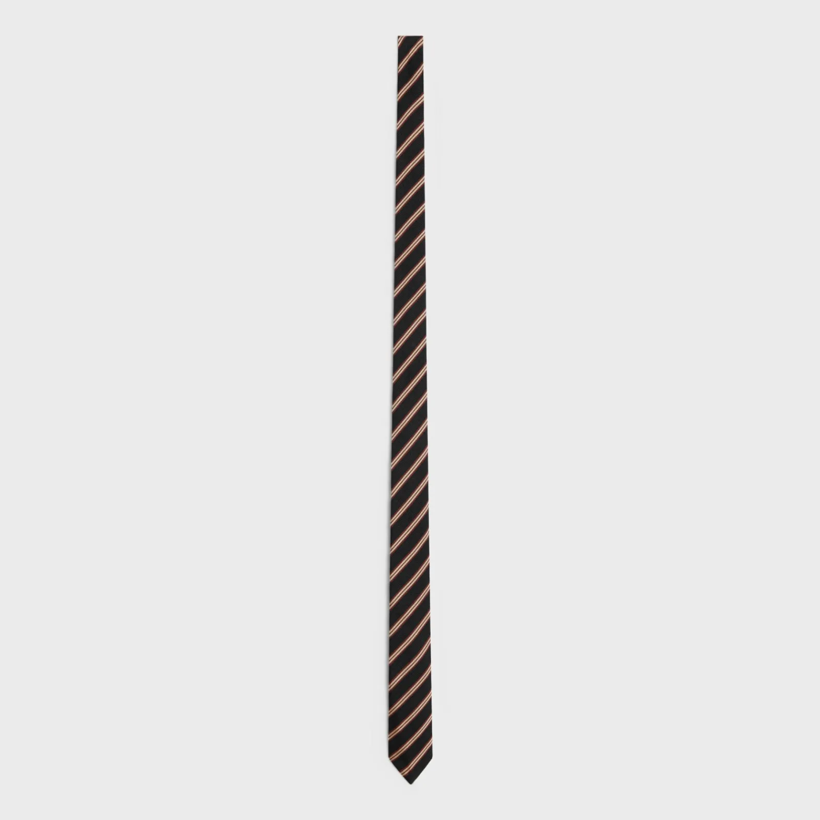 Clearance thin tie in striped silk Hats And Soft Accessories
