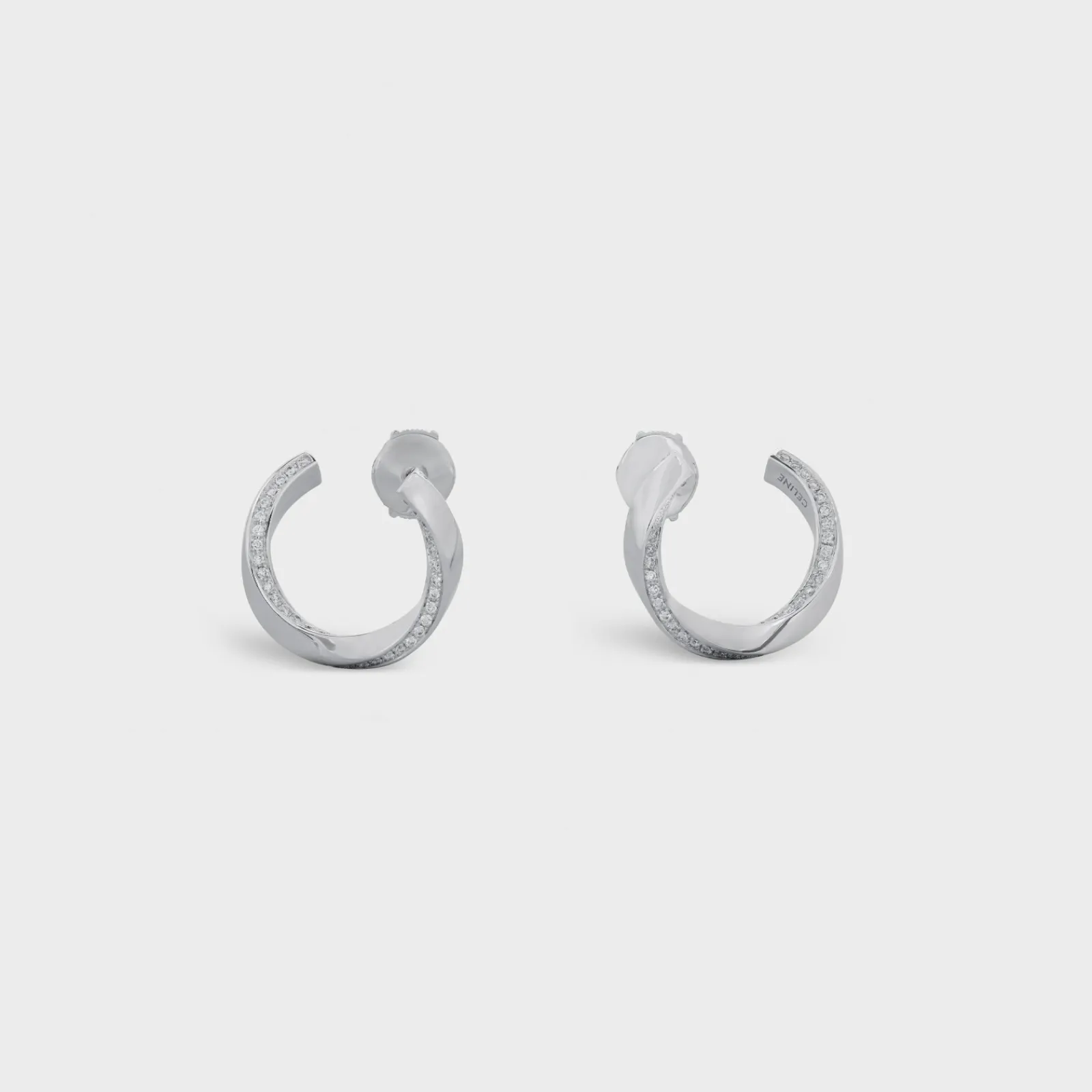 Fashion Torsion Earrings in White Gold and Diamonds Women Other Lines | Categories·Earrings