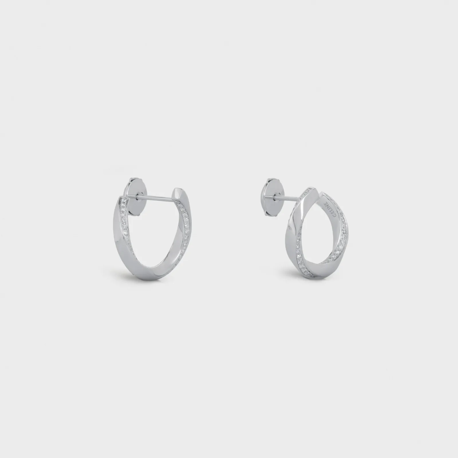 Fashion Torsion Earrings in White Gold and Diamonds Women Other Lines | Categories·Earrings