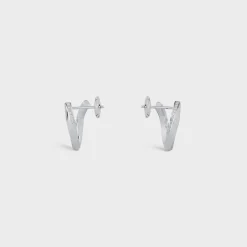 Fashion Torsion Earrings in White Gold and Diamonds Women Other Lines | Categories·Earrings
