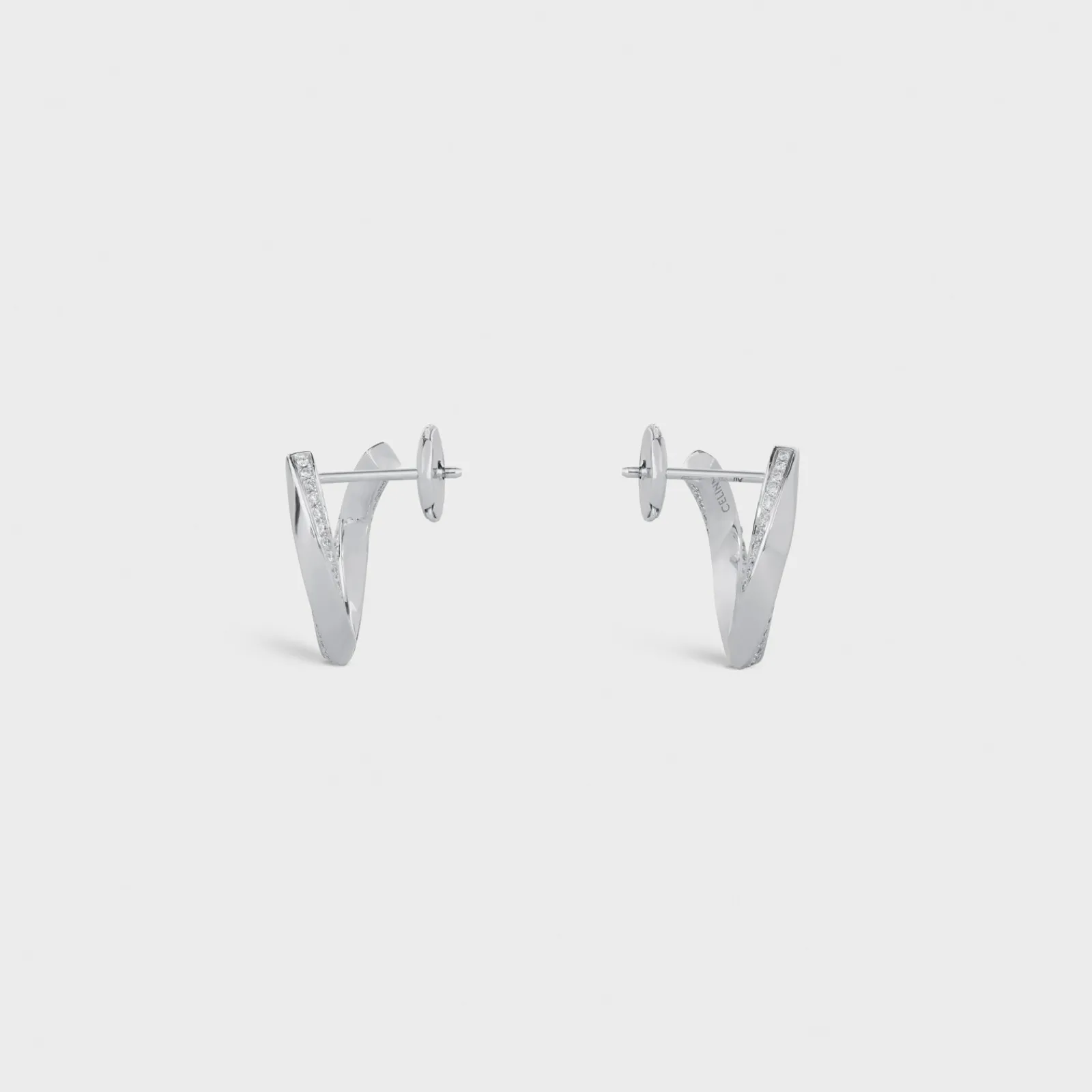 Fashion Torsion Earrings in White Gold and Diamonds Women Other Lines | Categories·Earrings