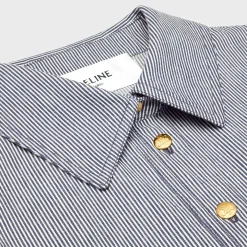 Fashion trapeze mini dress in striped cotton Women Dresses And Skirts