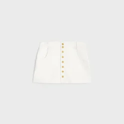 New trapeze mini skirt in cotton twill Women Dresses And Skirts