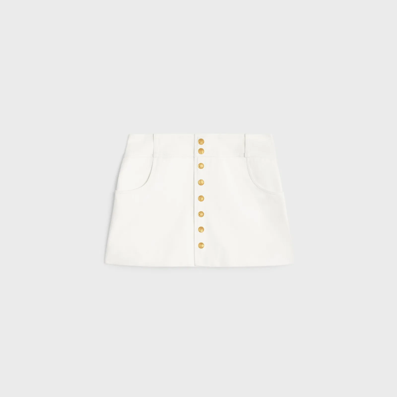 New trapeze mini skirt in cotton twill Women Dresses And Skirts
