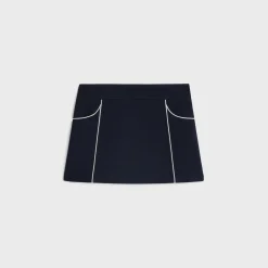 Hot trapeze mini skirt in gauffered double wool Women Dresses And Skirts