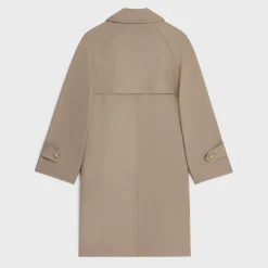 New trench coat in wool gabardine and cotton Women Coats