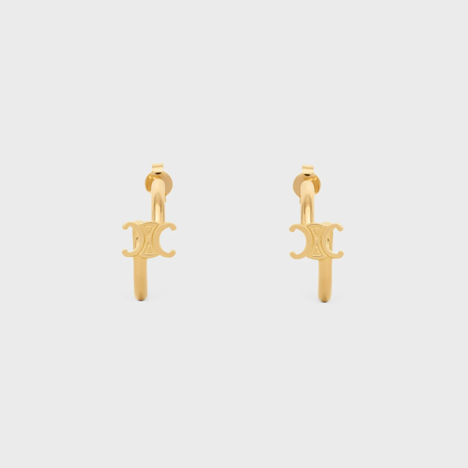 Online Triomphe Asymmetric Hoops in Brass with Finish Women Triomphe | Categories·Earrings