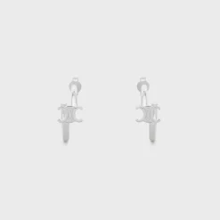 Sale Triomphe Asymmetric Hoops in Brass with Rhodium Finish Women Triomphe | Categories·Earrings