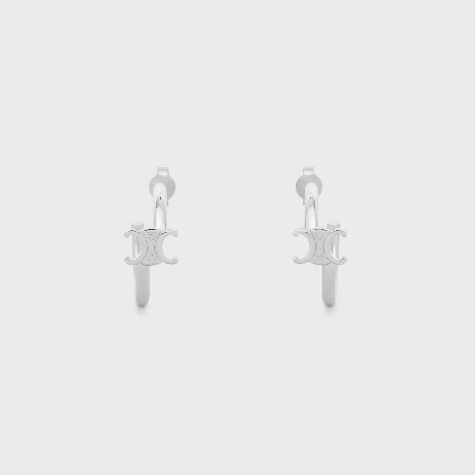 Sale Triomphe Asymmetric Hoops in Brass with Rhodium Finish Women Triomphe | Categories·Earrings