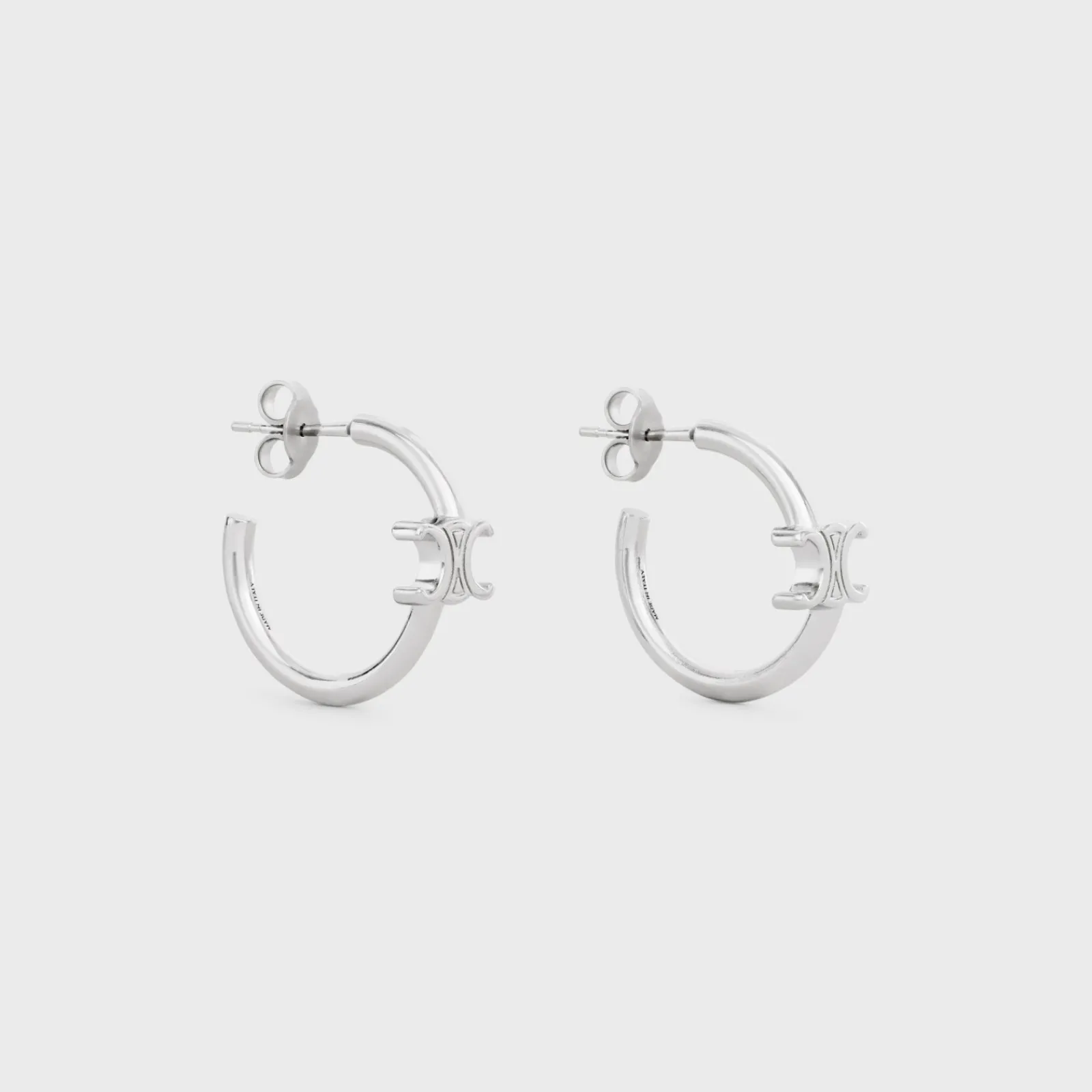 Sale Triomphe Asymmetric Hoops in Brass with Rhodium Finish Women Triomphe | Categories·Earrings