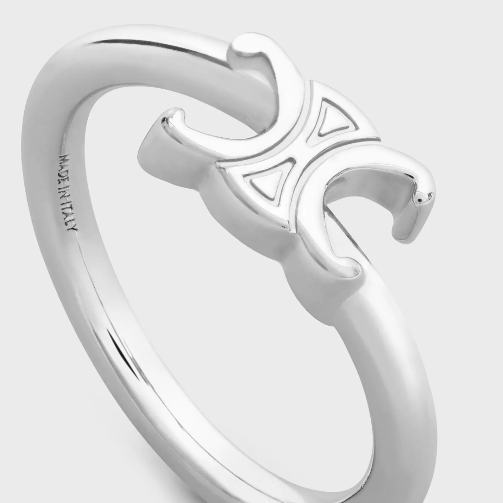 Hot Triomphe Asymmetric Ring in Brass with Rhodium Finish Women Triomphe | Categories·Rings