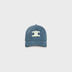 Clearance TRIOMPHE BASEBALL CAP IN DENIM UNION WASH Women Bucket Hats And Caps