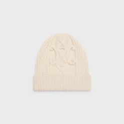 New triomphe beanie in aran cashmere and wool Women Beanies And Scarves