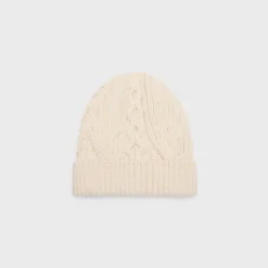 New triomphe beanie in aran cashmere and wool Women Beanies And Scarves