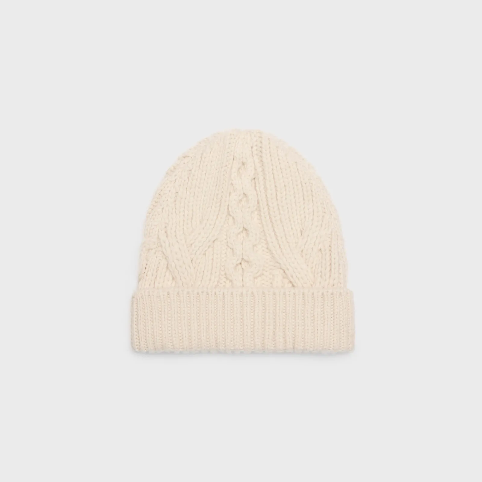 New triomphe beanie in aran cashmere and wool Women Beanies And Scarves