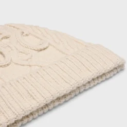 New triomphe beanie in aran cashmere and wool Women Beanies And Scarves