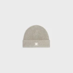 Outlet Triomphe beanie in heritage cashmere Women Beanies And Scarves