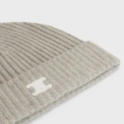 Outlet Triomphe beanie in heritage cashmere Women Beanies And Scarves