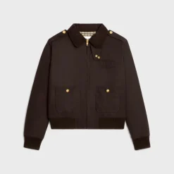 Sale Triomphe blouson jacket in waxed cotton linen Women Jackets