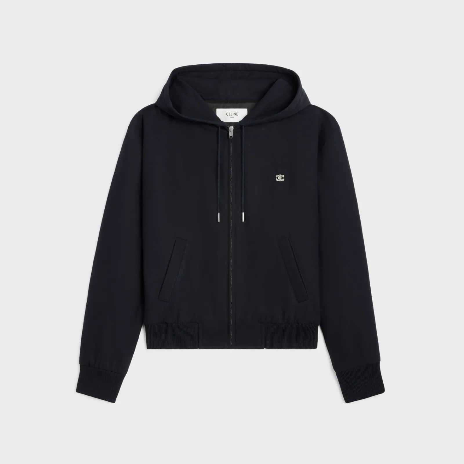 Online triomphe blouson jacket with hood in cotton twill Coats & Blousons