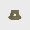 Online triomphe bucket hat in cotton gabardine Women Bucket Hats And Caps