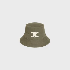 Online triomphe bucket hat in cotton gabardine Women Bucket Hats And Caps