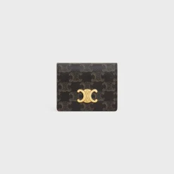 Clearance TRIOMPHE BUSINESS CARD HOLDER in Triomphe Canvas AND Lambskin Women Triomphe Canvas | Categories·Coin And Card Holders
