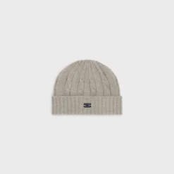 Clearance triomphe cable-knit beanie in cashmere Hats And Soft Accessories
