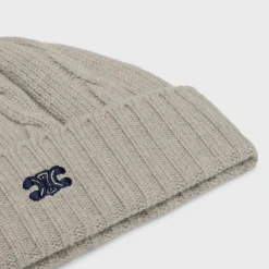 Clearance triomphe cable-knit beanie in cashmere Hats And Soft Accessories