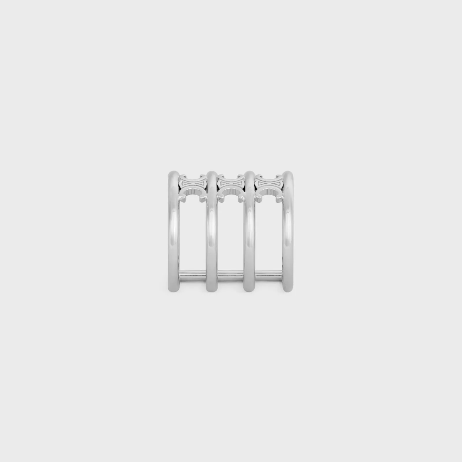 Outlet Triomphe Cage Ring in Brass with Rhodium Finish Women Triomphe | Categories·Rings