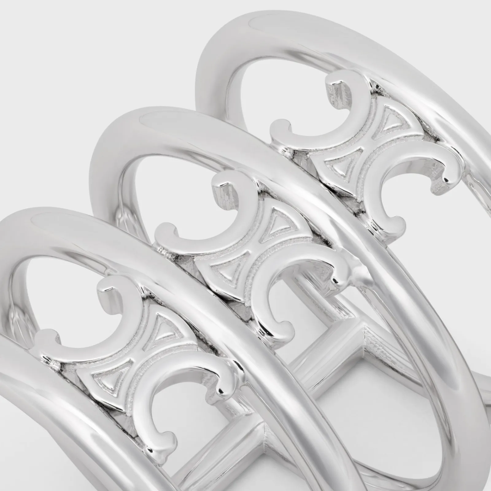 Outlet Triomphe Cage Ring in Brass with Rhodium Finish Women Triomphe | Categories·Rings