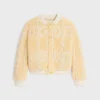 Online triomphe cardigan jacket in curly lambskin Women Jackets | Leather And Shearling