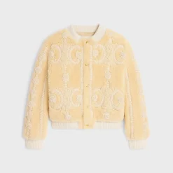 Online triomphe cardigan jacket in curly lambskin Women Jackets | Leather And Shearling