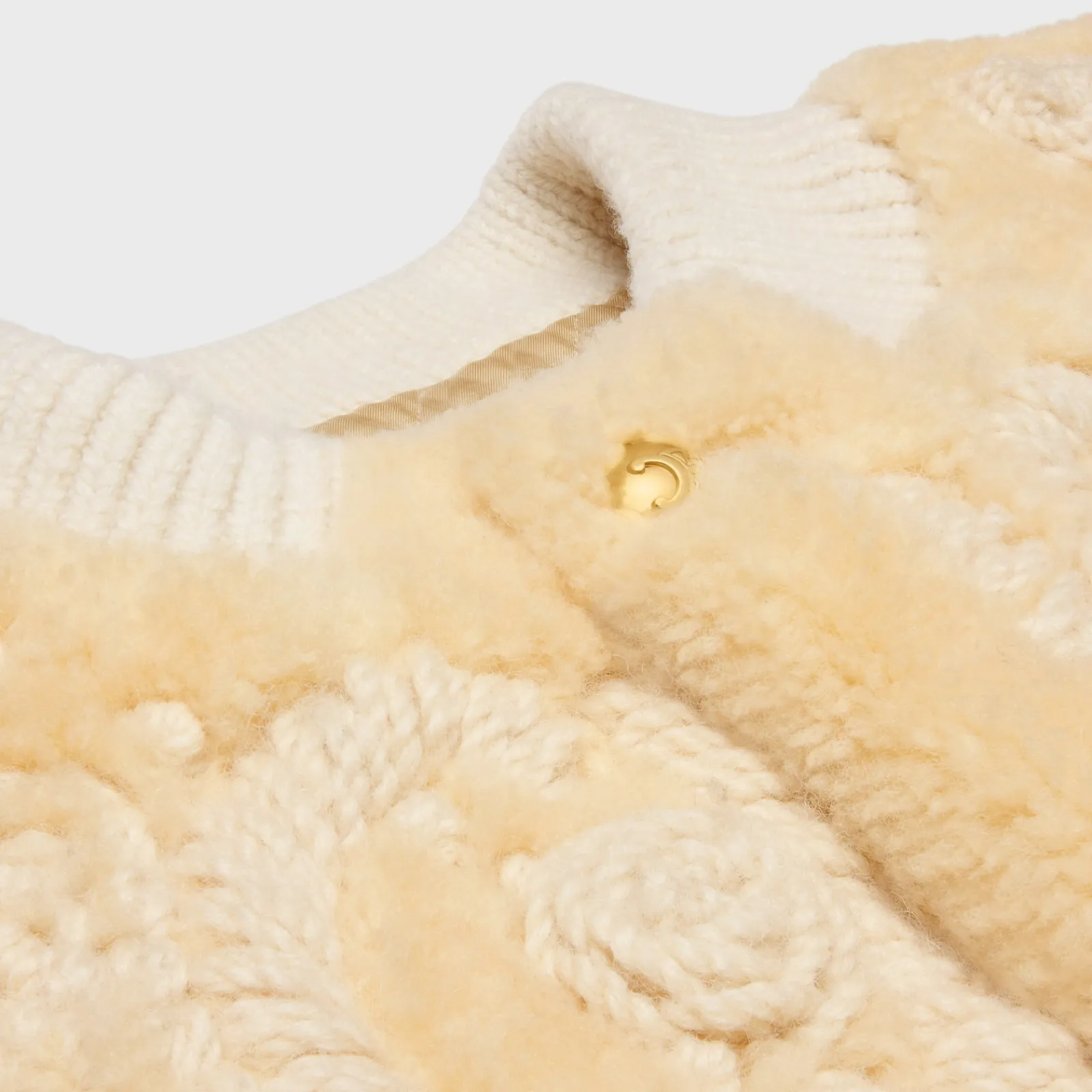 Online triomphe cardigan jacket in curly lambskin Women Jackets | Leather And Shearling