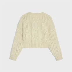 Outlet triomphe crew neck sweater in aran wool Women Knitwear