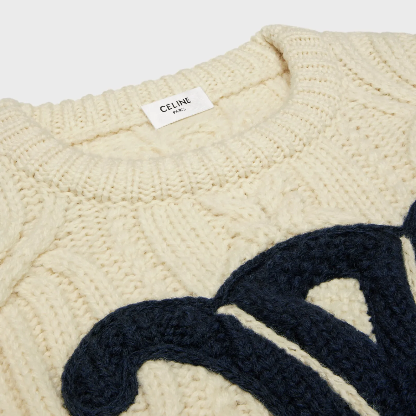 Outlet triomphe crew neck sweater in aran wool Women Knitwear