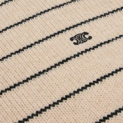 Hot triomphe crew neck sweater in striped wool Knitwear
