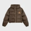 New Triomphe cropped down jacket in lightweight nylon Women Jackets | Coats