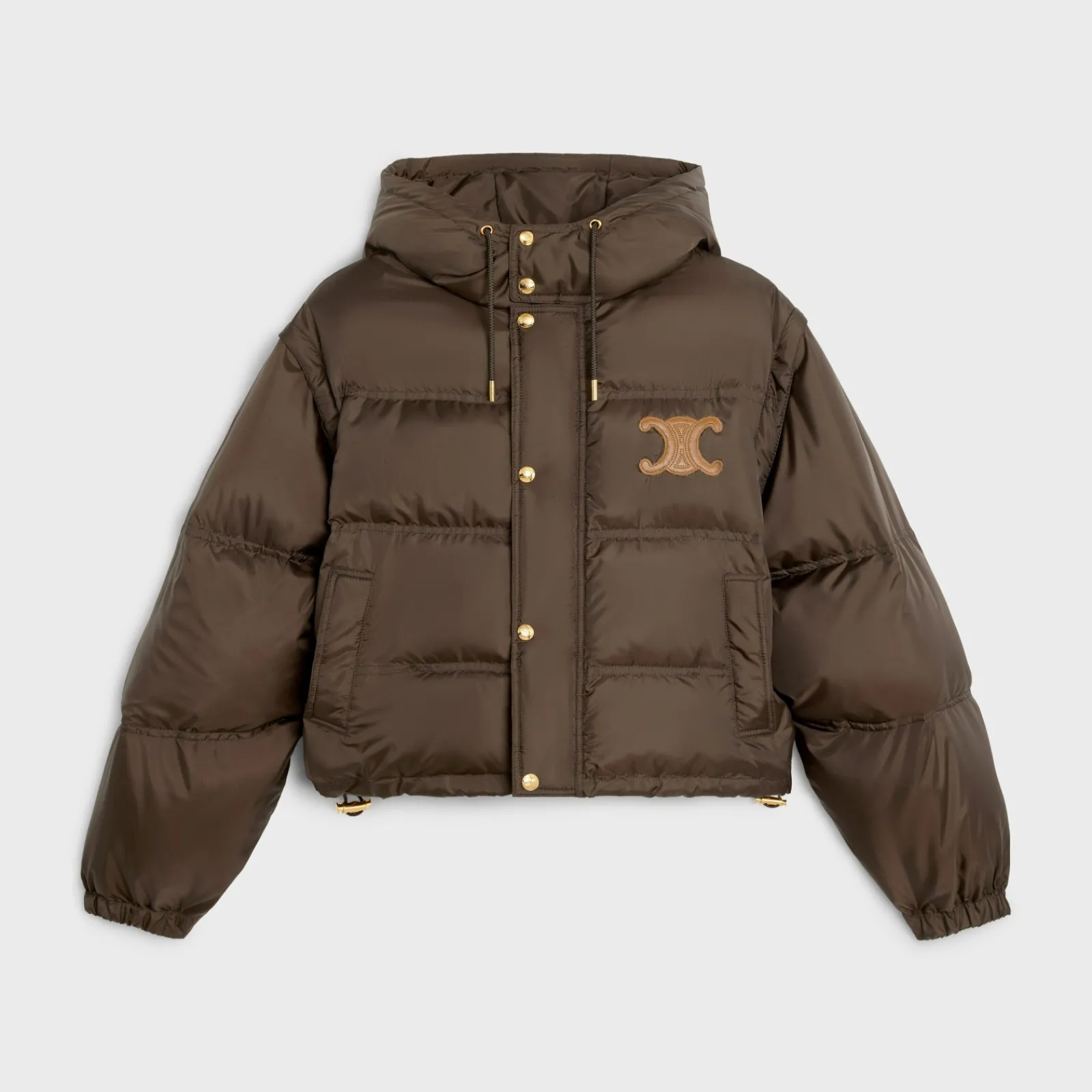 New Triomphe cropped down jacket in lightweight nylon Women Jackets | Coats