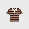 Fashion triomphe cropped polo shirt in striped cotton Women T-Shirts And Sweatshirts