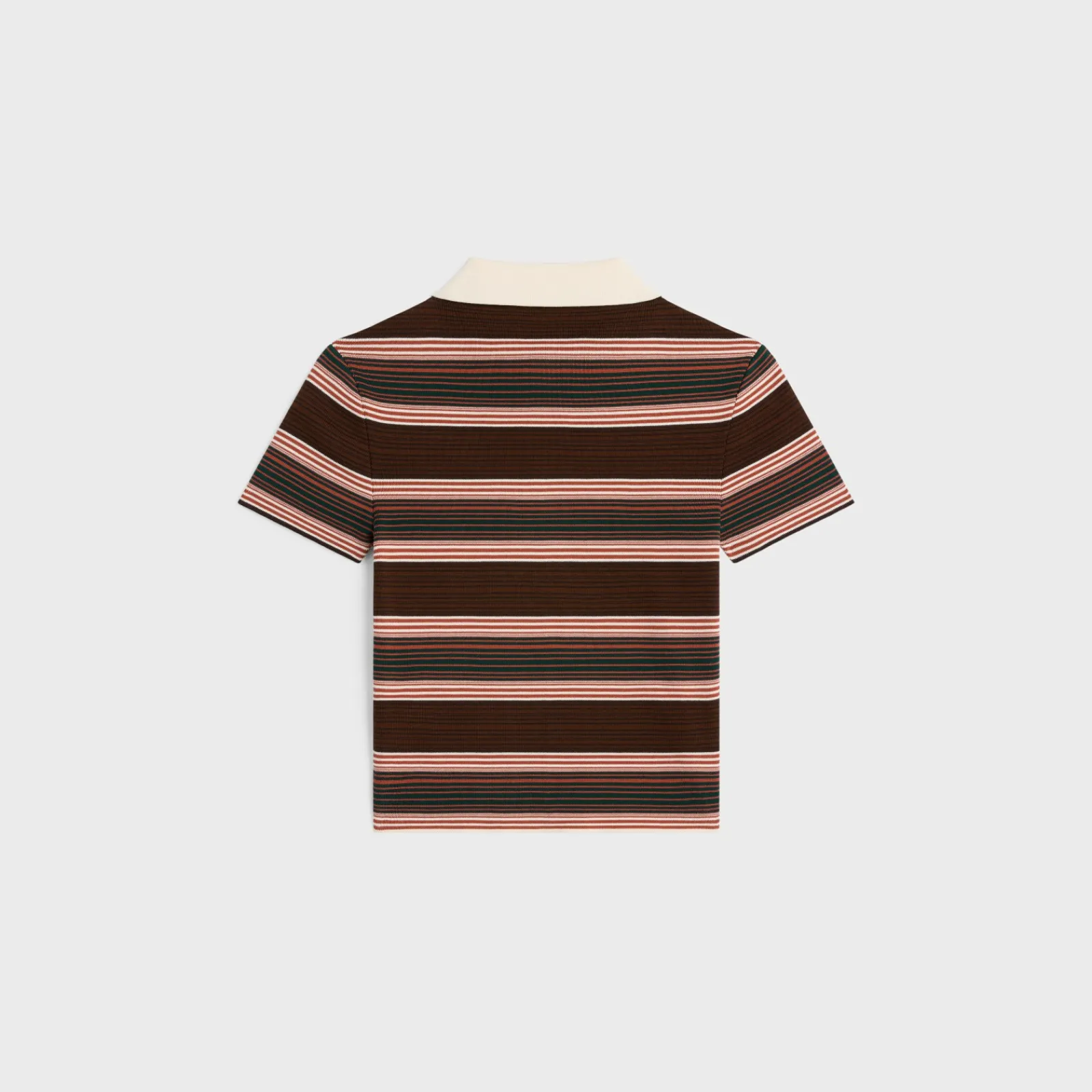 Fashion triomphe cropped polo shirt in striped cotton Women T-Shirts And Sweatshirts