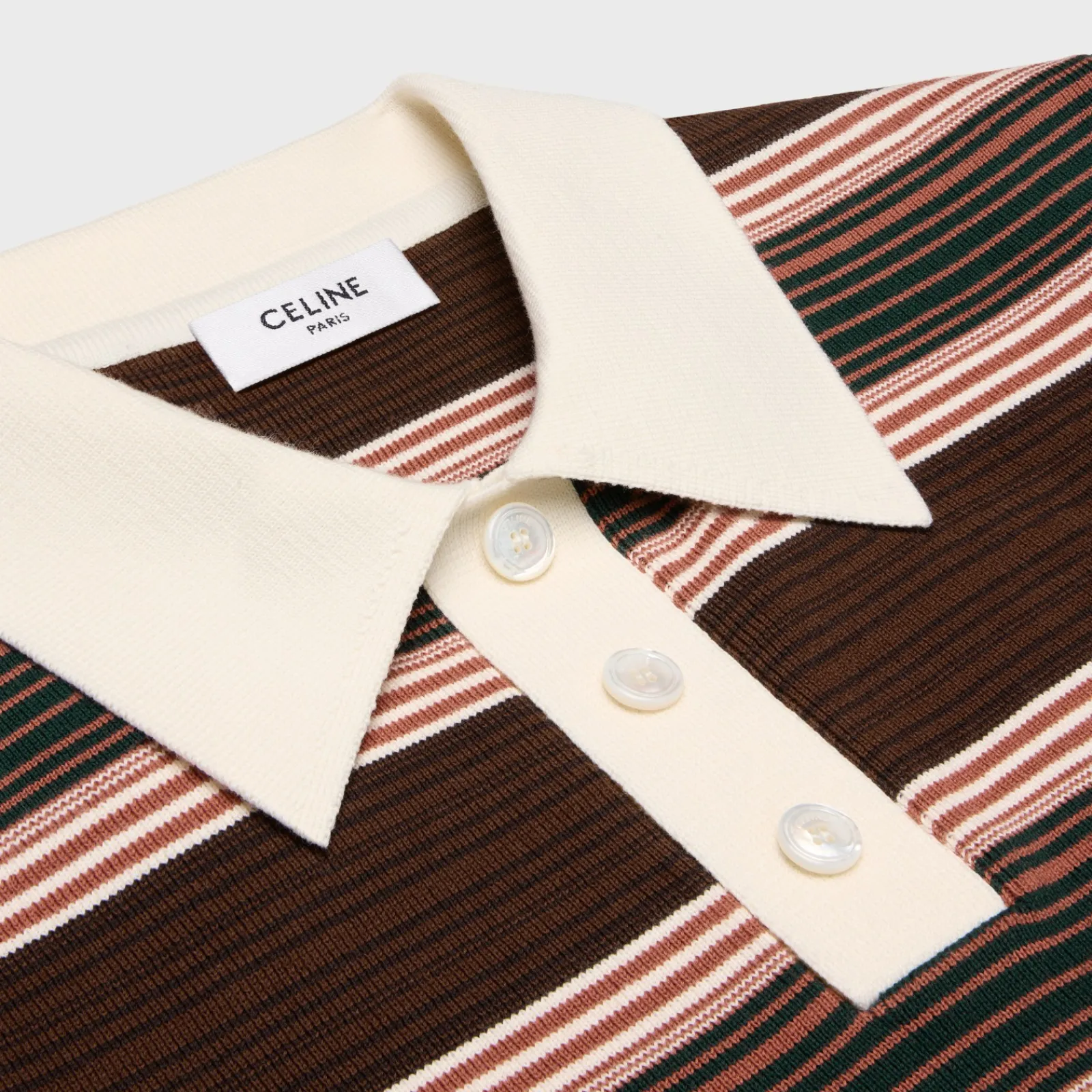 Fashion triomphe cropped polo shirt in striped cotton Women T-Shirts And Sweatshirts