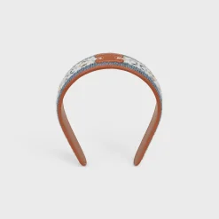 Outlet Triomphe Fair Isle Headband in Wool and Calfskin Women Hair Accessories