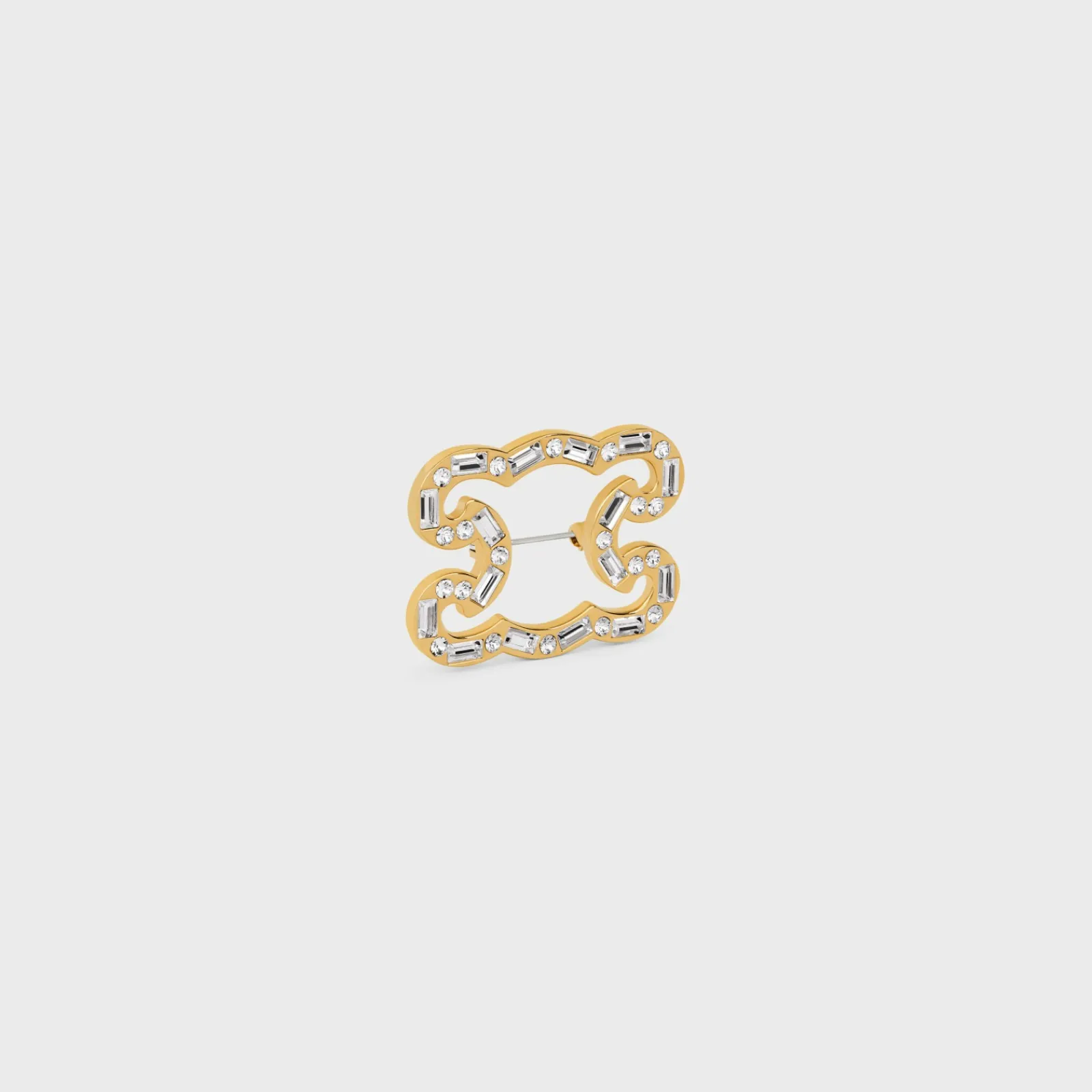 Discount Triomphe Frame Sparkle Brooch in Strass, Brass with Finish and Steel Women Other Accessories | Triomphe