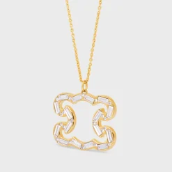 Outlet Triomphe Frame Sparkle Necklace in Strass and Brass with Finish Women Triomphe | Categories·Necklaces