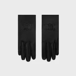 Discount triomphe gloves in plongé lambskin Women Hats And Gloves