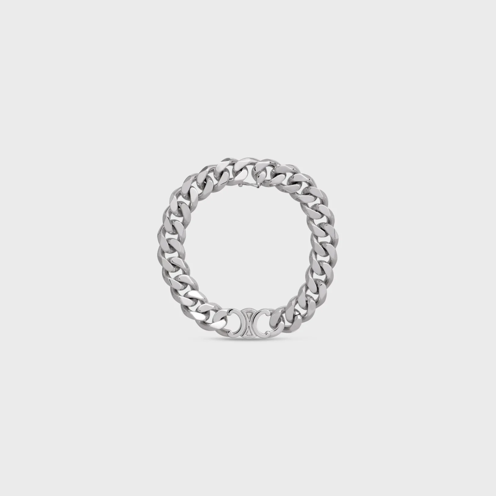 Discount Triomphe Gourmette Bracelet in Brass with Rhodium Finish Bracelets & Rings