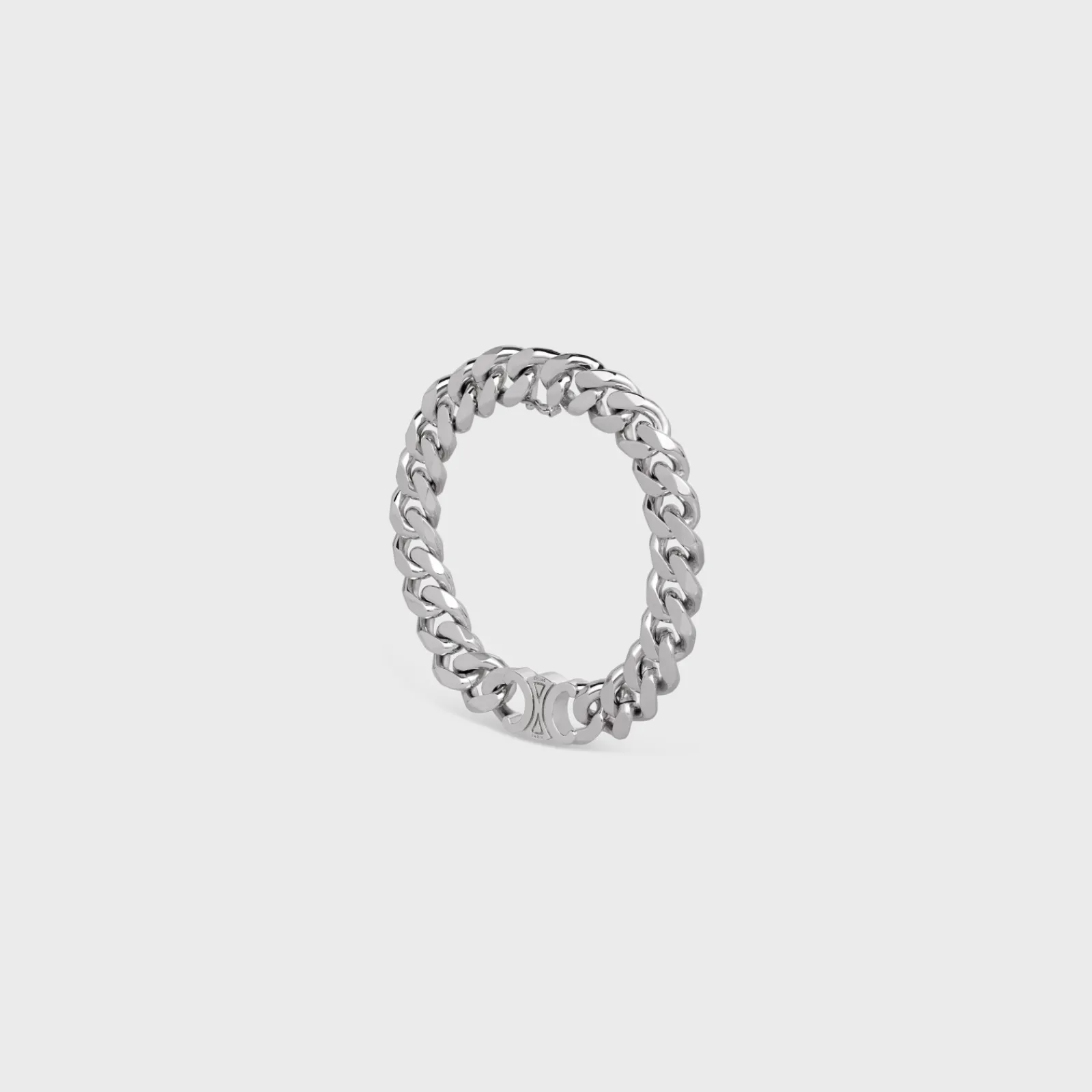 Discount Triomphe Gourmette Bracelet in Brass with Rhodium Finish Bracelets & Rings