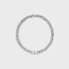 New Triomphe Gourmette Necklace in Brass with Rhodium Finish Necklaces